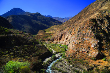 Alpine valley in Cordiliera Huayhuash, Peru, South America