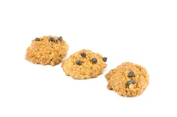 Chocolate chips cookies isolated