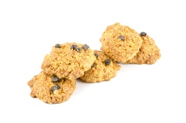 Chocolate chips cookies isolated