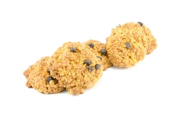 Chocolate chips cookies isolated