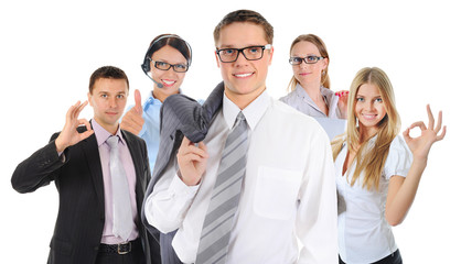 Happy smiling business team