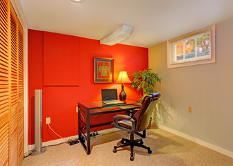 Office room in contrast bright colors