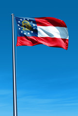 Georgia (USA) flag waving on the wind