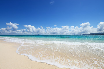 慶良間の美しいビーチと夏空