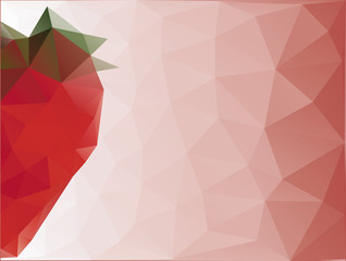 Polygonal abstract strawberries background