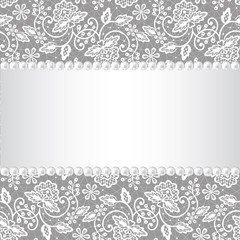 pearl frame on lace background