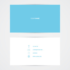Business card template, blue simple design