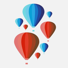 Hot air balloon, retro design, vector illustration