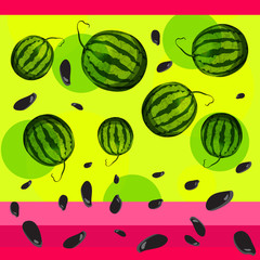 Watermelon and seeds from watermelon.
