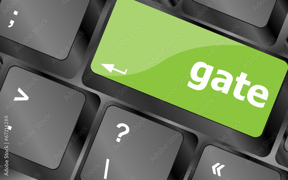 Poster gate button on computer pc keyboard key