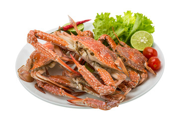 Boiled blue crab