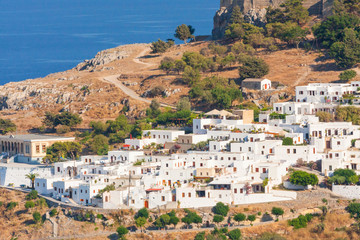Obraz premium Panorama of Lindos. Rhodes, Greece.