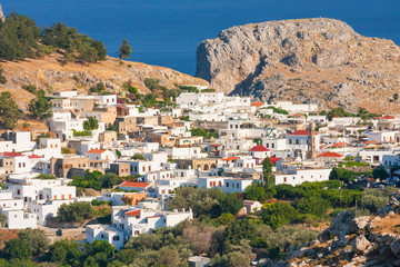 Fototapeta na wymiar Panorama of Lindos. Rhodes, Greece.