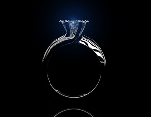 Wedding Ring with diamond. Jewelry background
