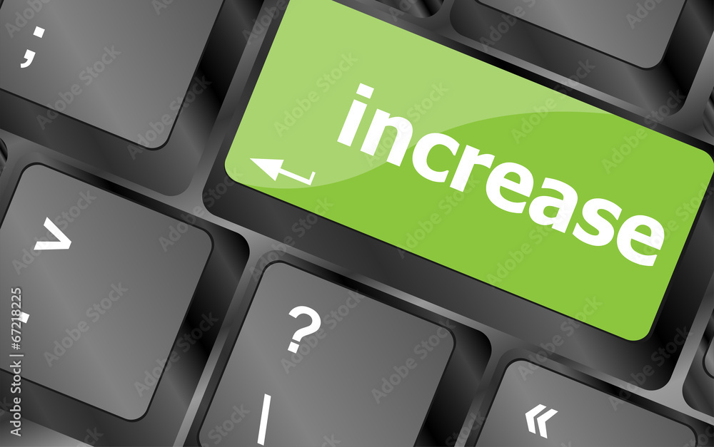 Poster increase or improve on key or button showing investment concept