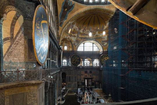 Hagia Sophia Interior in Istanbul, Turkey