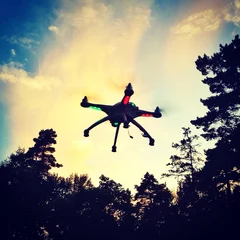 Zelfklevend Fotobehang Quadrocopter Test © oswe
