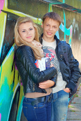 young students couple ready to study