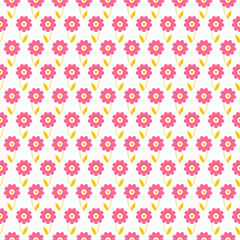 Light summer vector seamless pattern (tiling). Fond pink, white