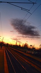 Fototapeta na wymiar Sunset train