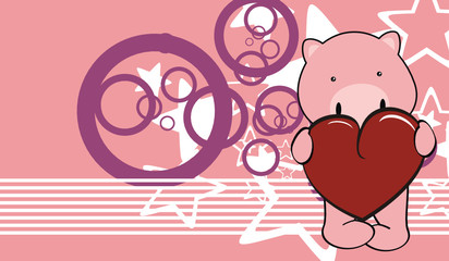 pig baby cute love cartoon background