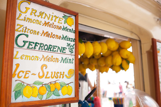 Lemon Ice Cream Kiosk In Capri