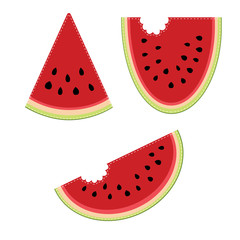 Group of three slices of watermelon