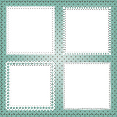Vintage square lace frame layout for photos