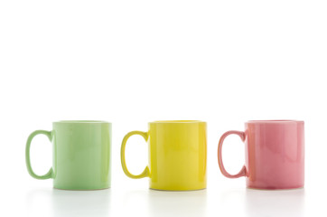 Color mug isolated on white