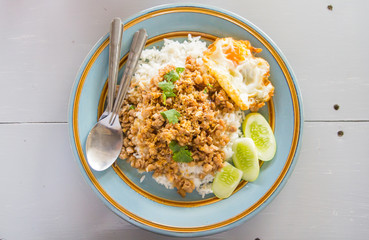 Pork fried rice garlic