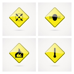 abstract danger signal on a white background