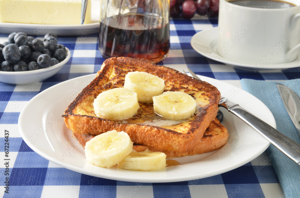 Canvas Prints French toast with bananas