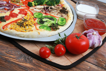 Home made pizza on the table