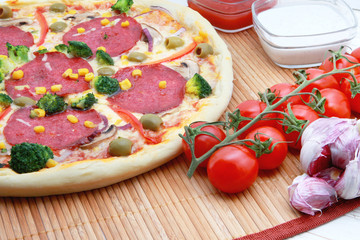 Home made pizza on the table