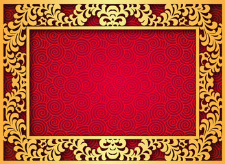 raster of Oriental Chinese seamless pattern background with fram