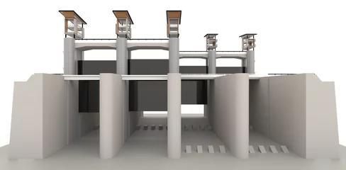 Cercles muraux Barrage 3D water gate design model