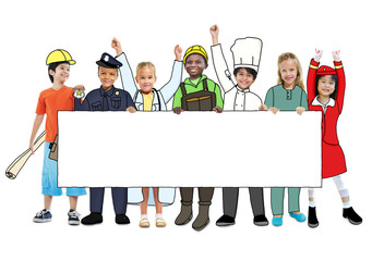 Children Wearing Future Job Uniforms