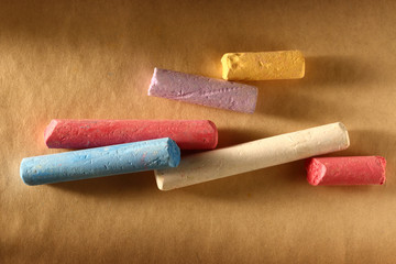 Pastel chalks in heap