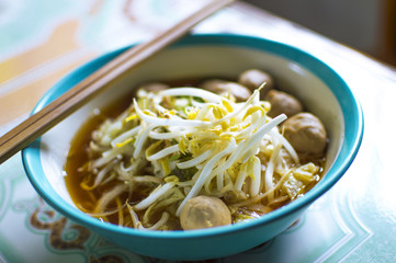 Noodle , Thai Noodle , Thai Noodle meat . Thai Noodle thin line
