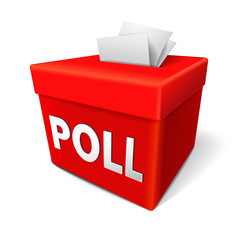 poll word on a red collection box