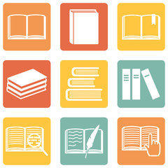 Vector Set of  Books Icons