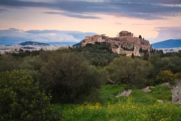Fotobehang Acropolis as seen from Filopappou Hill, Athens. © milangonda
