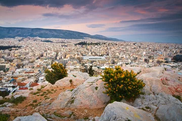 Küchenrückwand glas motiv Blick auf Athen vom Filopappou-Hügel. © milangonda