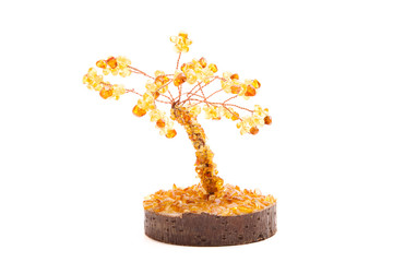 tree of happiness amber  isolated over white