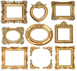 golden frames. baroque style antique objects