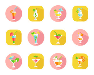 icons of tropical cocktails