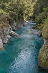 A New Zealand stream runs through a gorge