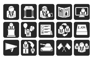 Silhouette Politics, election and political party icons