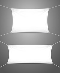Two blank white banners with copyspace
