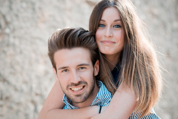 Fototapeta premium young beautiful couple lovers